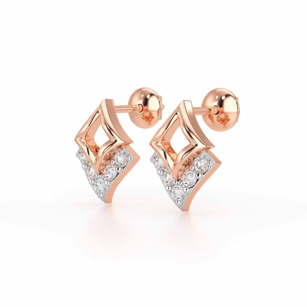 Celestial Stars Silver Earrings - Rose Gold - Image 3