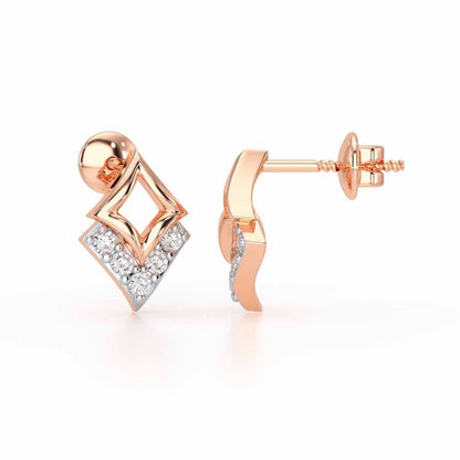 Celestial Stars Silver Earrings - Rose Gold - Image 4