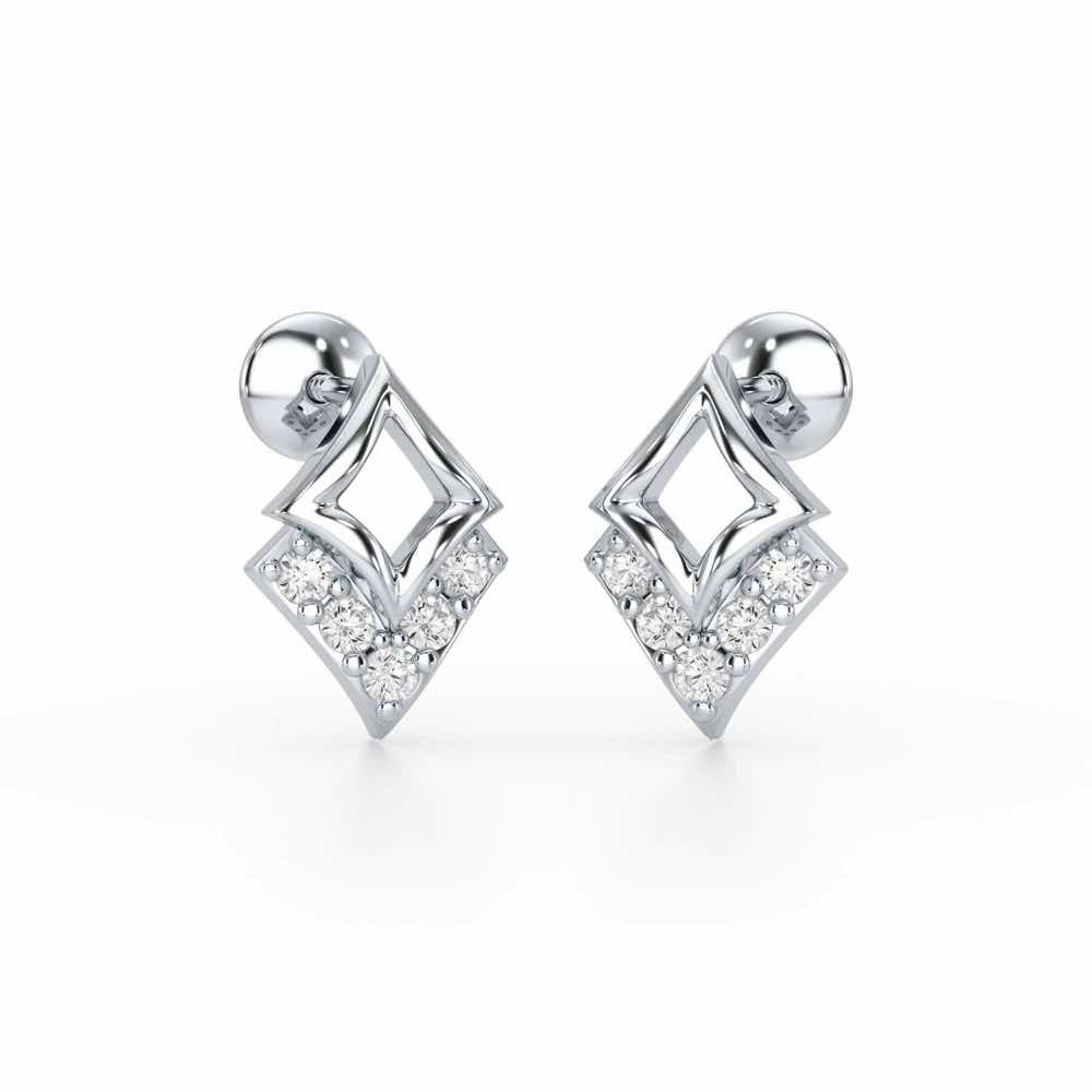 Celestial Stars Silver Earrings - White Gold - Image 1