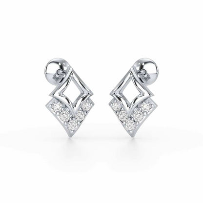 Celestial Stars Silver Earrings - White Gold - Image 1