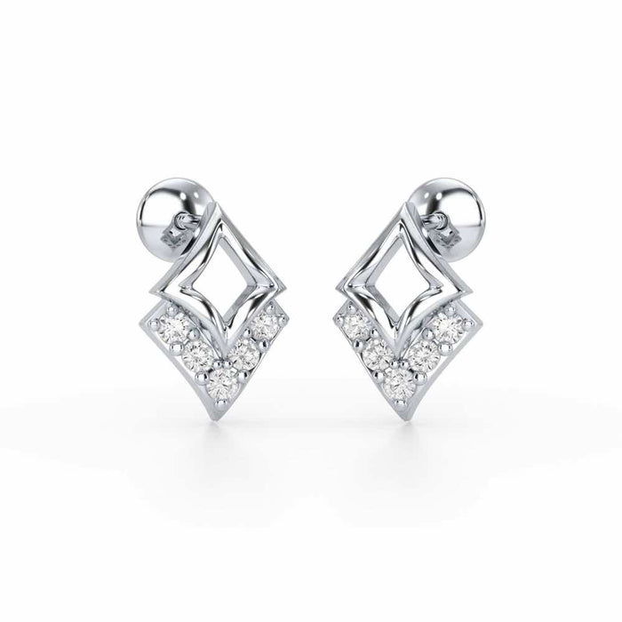 Celestial Stars Silver Earrings - White Gold - Image 1