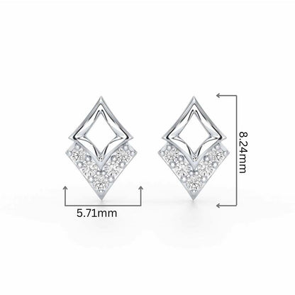 Celestial Stars Silver Earrings - White Gold - Image 2