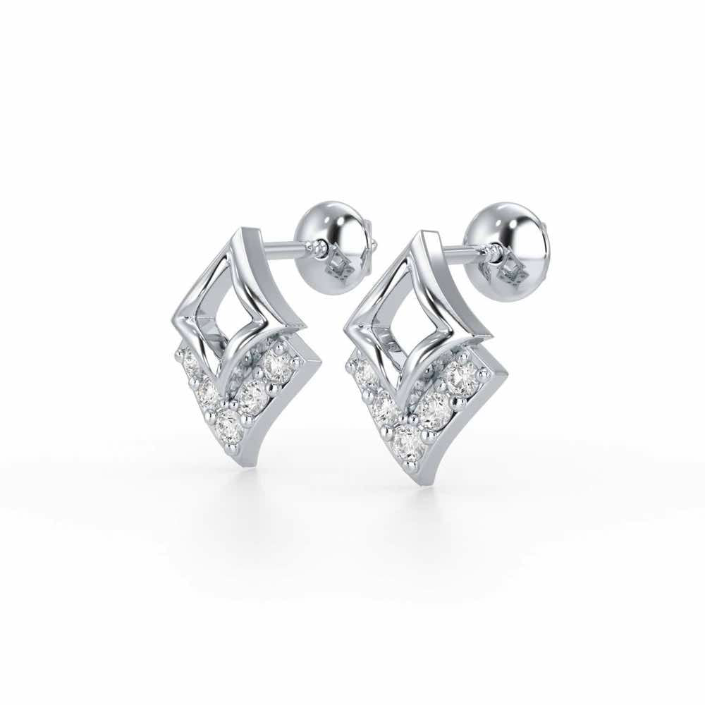 Celestial Stars Silver Earrings - White Gold - Image 3