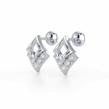 Celestial Stars Silver Earrings - White Gold - Image 3