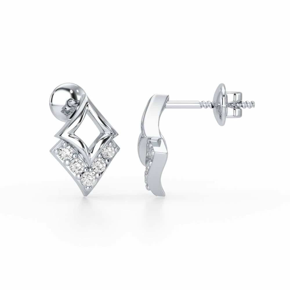 Celestial Stars Silver Earrings - White Gold - Image 4