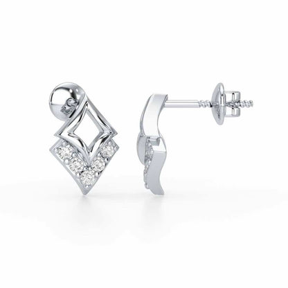 Celestial Stars Silver Earrings - White Gold - Image 4