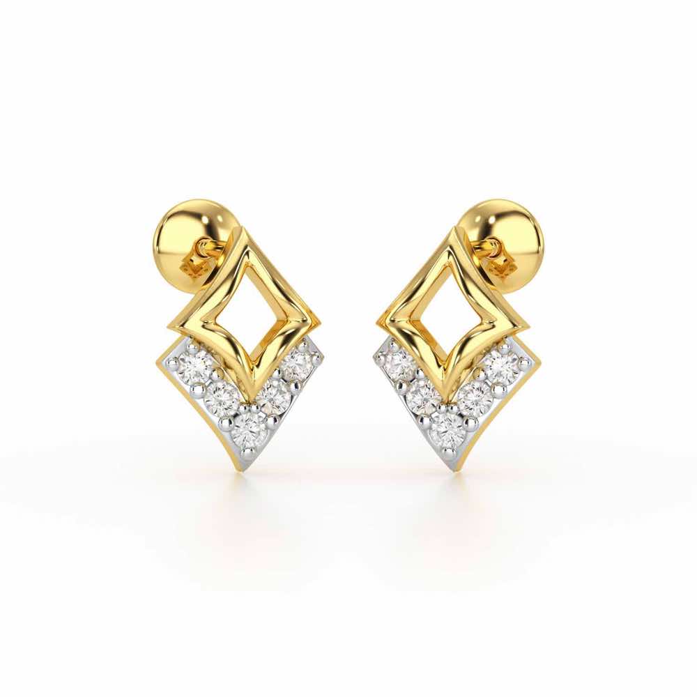 Celestial Stars Silver Earrings - Yellow Gold - Image 1