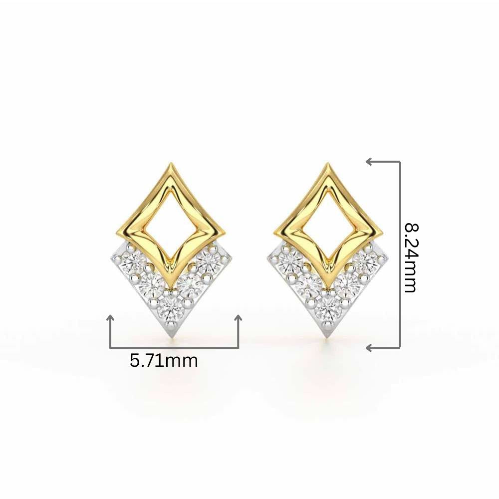 Celestial Stars Silver Earrings - Yellow Gold - Image 2