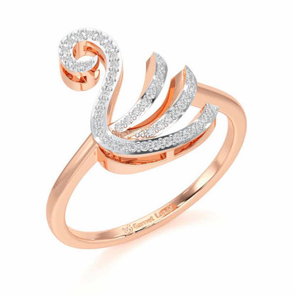 Celestial Swan Silver Ring - Rose Gold - Image 1