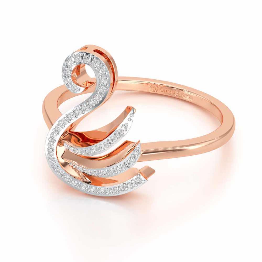 Celestial Swan Silver Ring - Rose Gold - Image 2