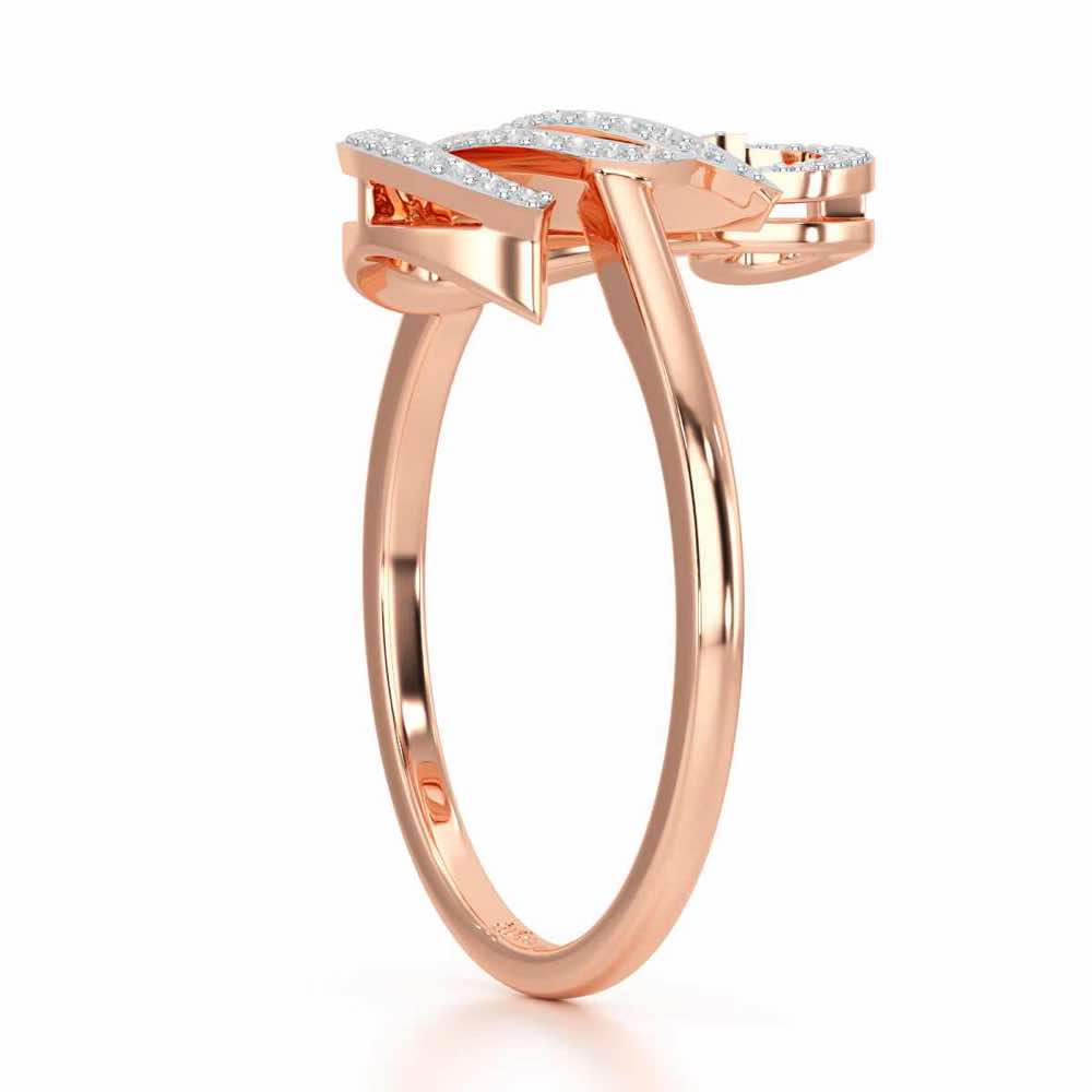 Celestial Swan Silver Ring - Rose Gold - Image 3