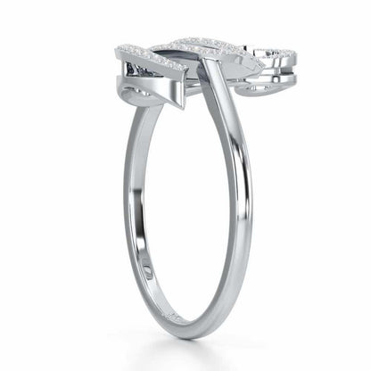 Celestial Swan Silver Ring - White Gold - Image 3