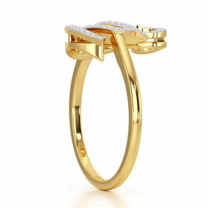 Celestial Swan Silver Ring - Yellow Gold - Image 3