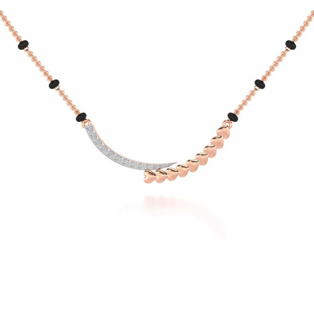 Chaand Pyar Silver Mangalsutra - Rose Gold - Image 1