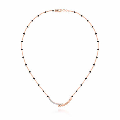 Chaand Pyar Silver Mangalsutra - Rose Gold - Image 3