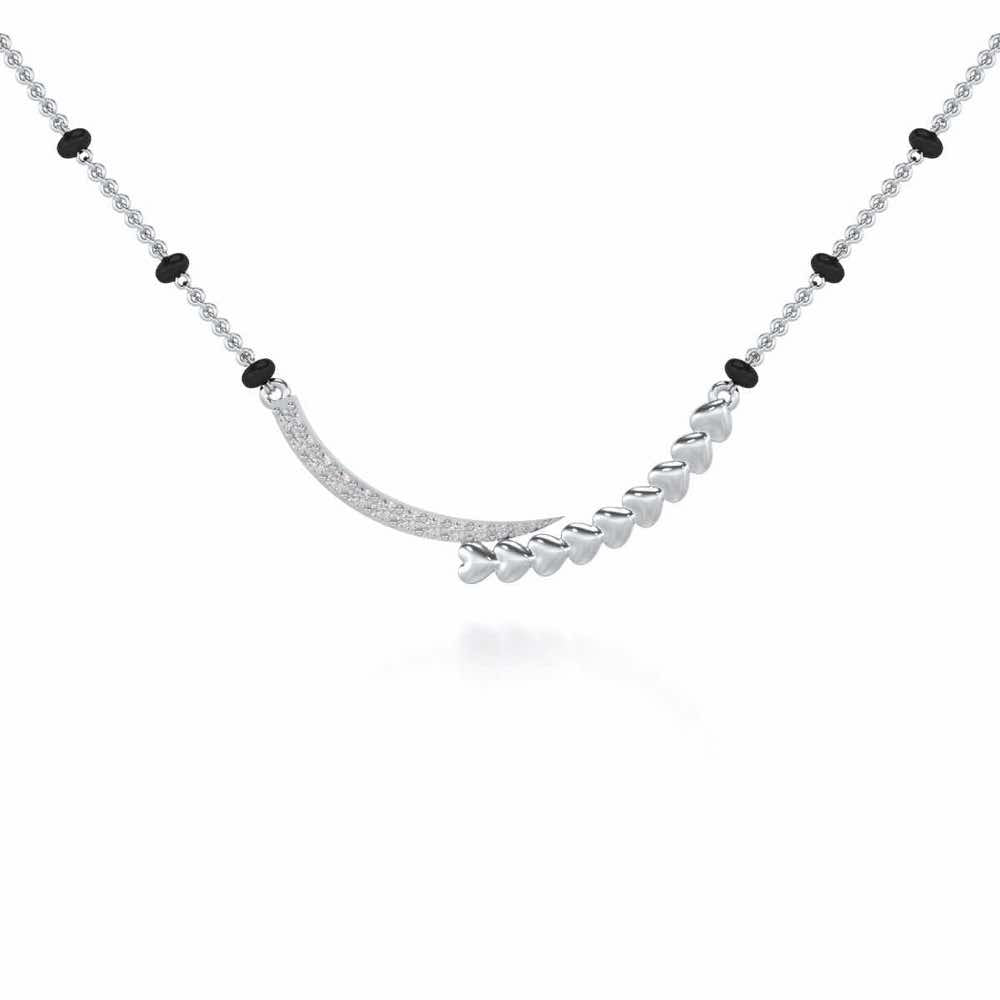 Chaand Pyar Silver Mangalsutra - White Gold - Image 1