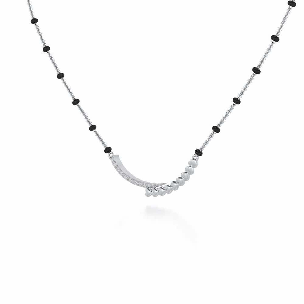 Chaand Pyar Silver Mangalsutra - White Gold - Image 2