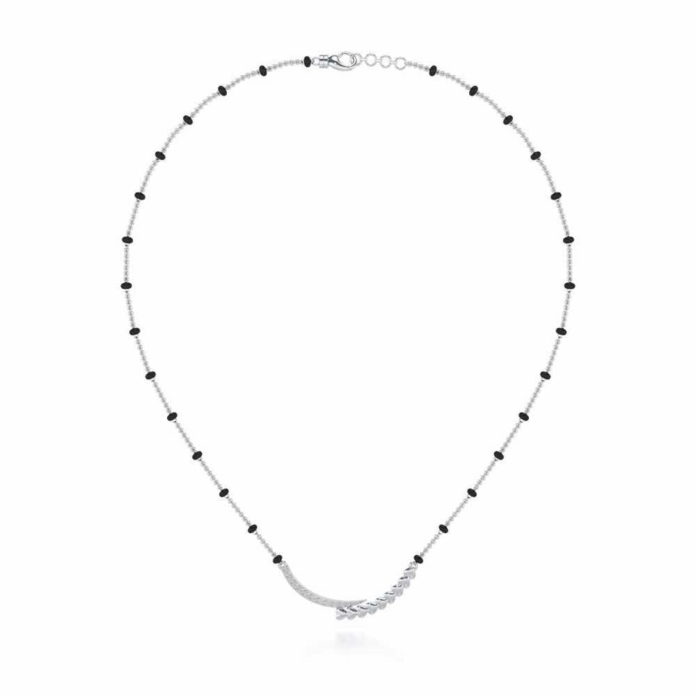 Chaand Pyar Silver Mangalsutra - White Gold - Image 3