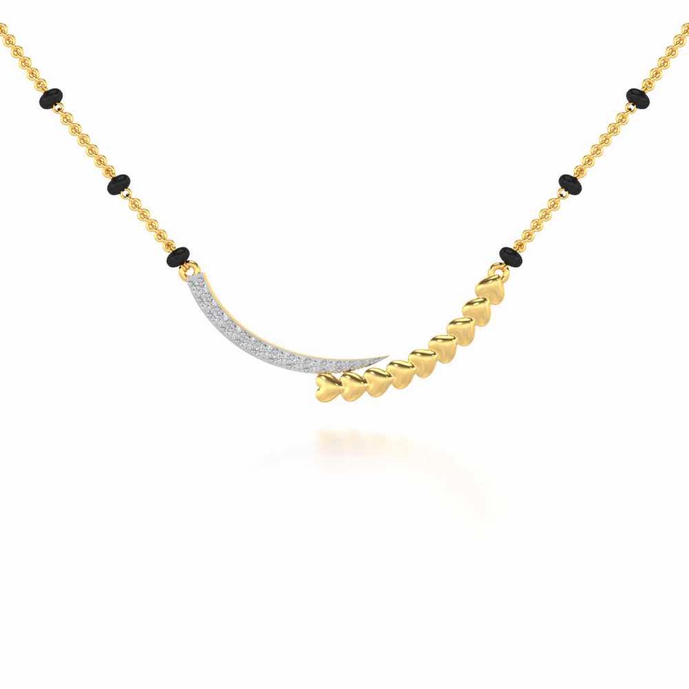 Chaand Pyar Silver Mangalsutra - Yellow Gold - Image 1