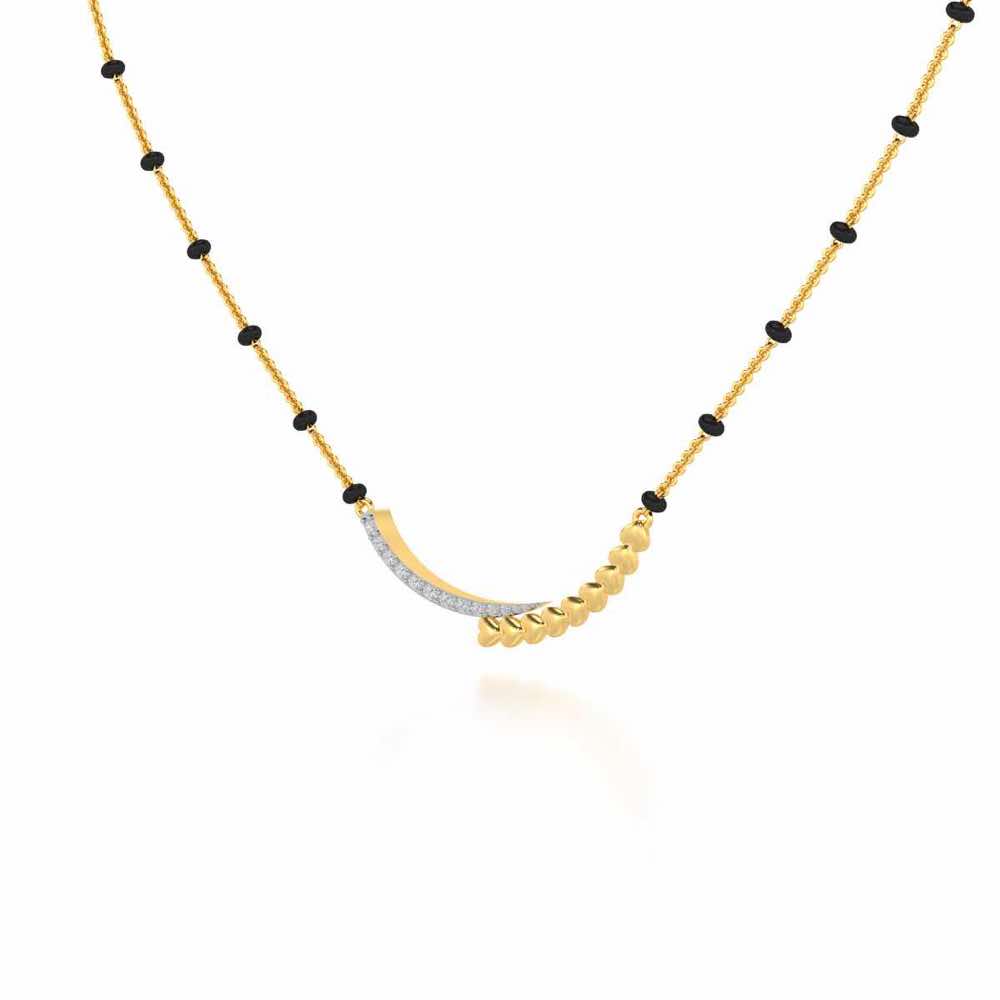 Chaand Pyar Silver Mangalsutra - Yellow Gold - Image 2