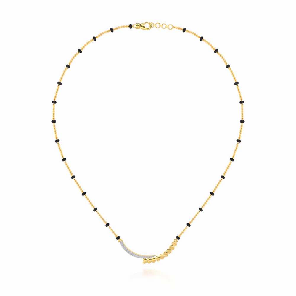 Chaand Pyar Silver Mangalsutra - Yellow Gold - Image 3