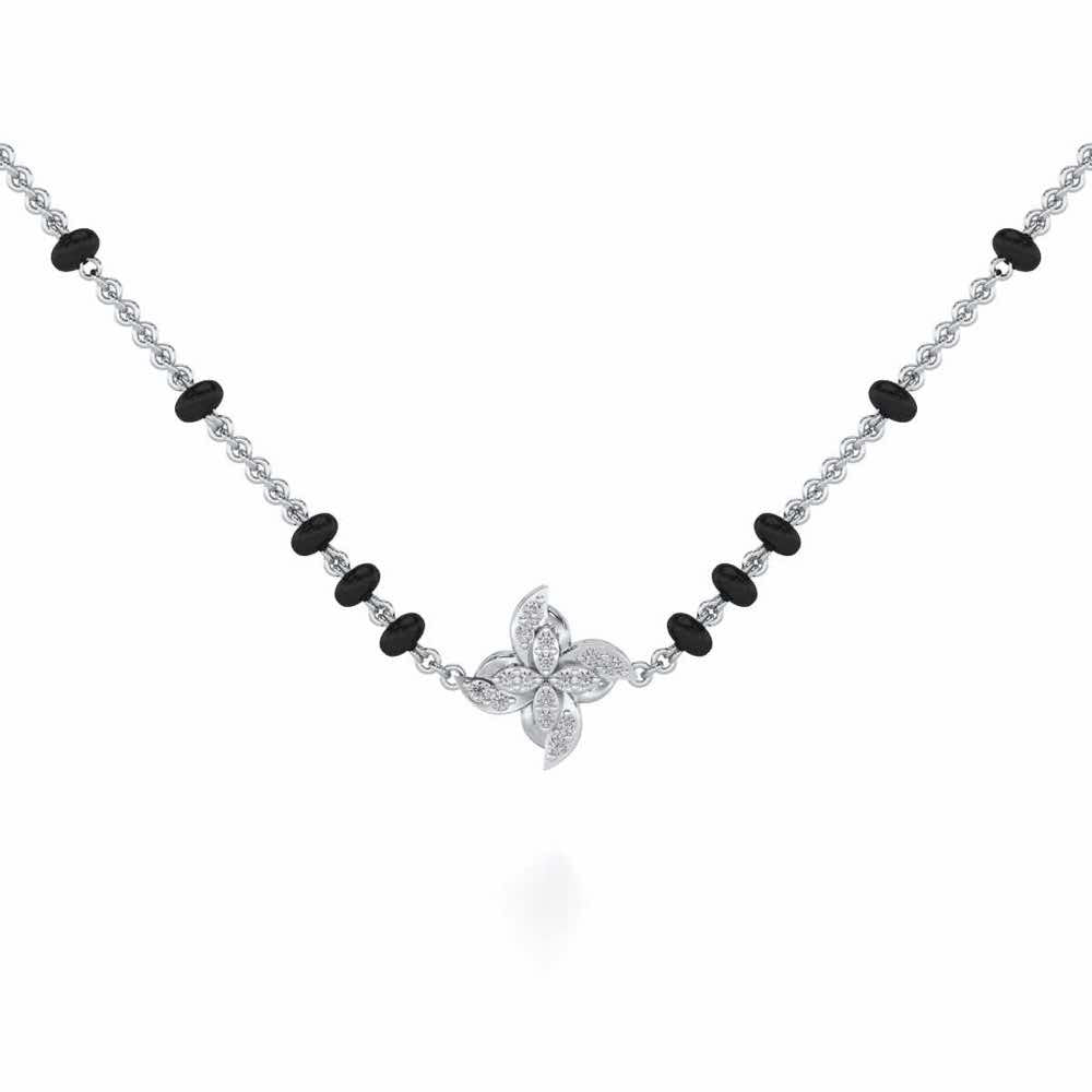 Chakra Silver Mangalsutra - White Gold - Image 1