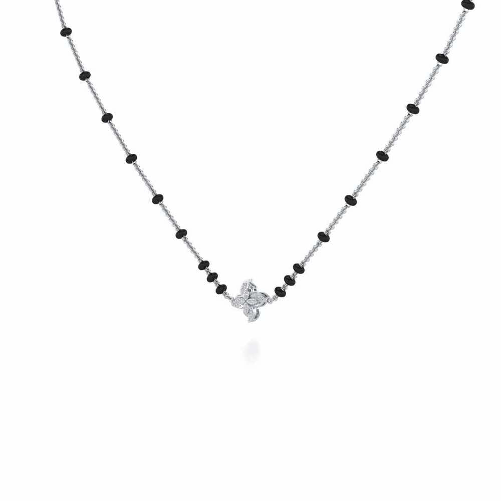 Chakra Silver Mangalsutra - White Gold - Image 2
