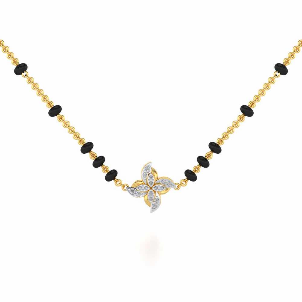 Chakra Silver Mangalsutra - Yellow Gold - Image 1