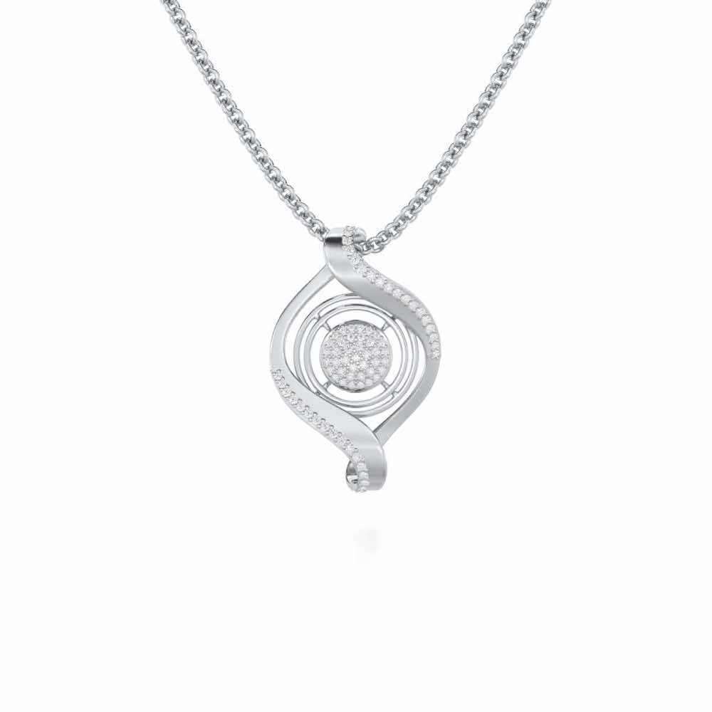 Chakshu Silver Pendant - White Gold - Image 1