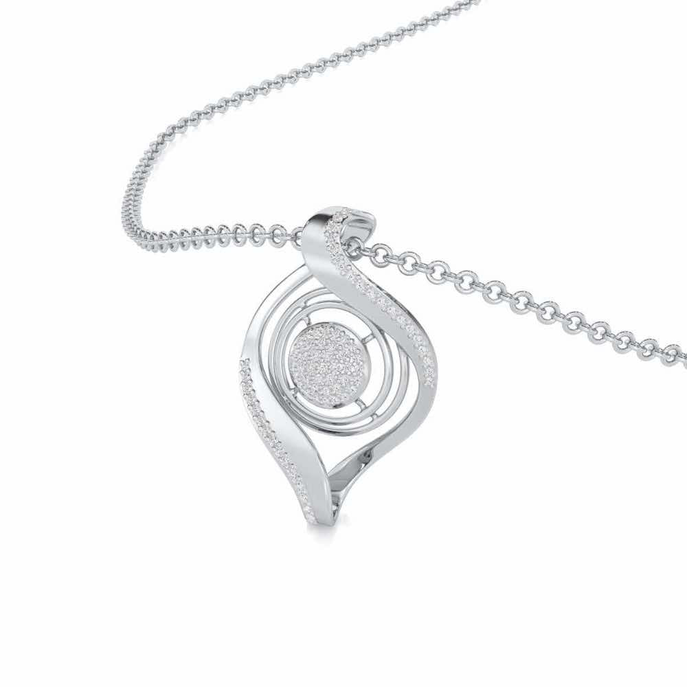 Chakshu Silver Pendant - White Gold - Image 2
