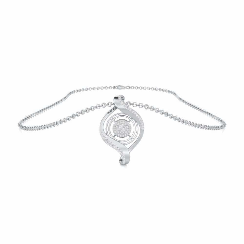 Chakshu Silver Pendant - White Gold - Image 3