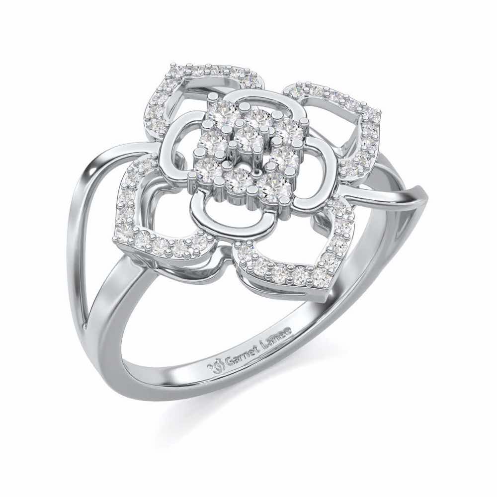 Chanting Shine Silver Ring - White Gold - Image 1
