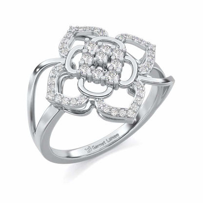 Chanting Shine Silver Ring - White Gold - Image 1
