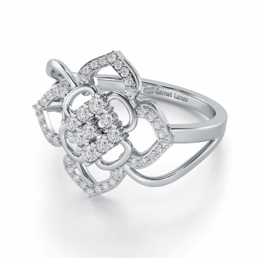 Chanting Shine Silver Ring - White Gold - Image 2