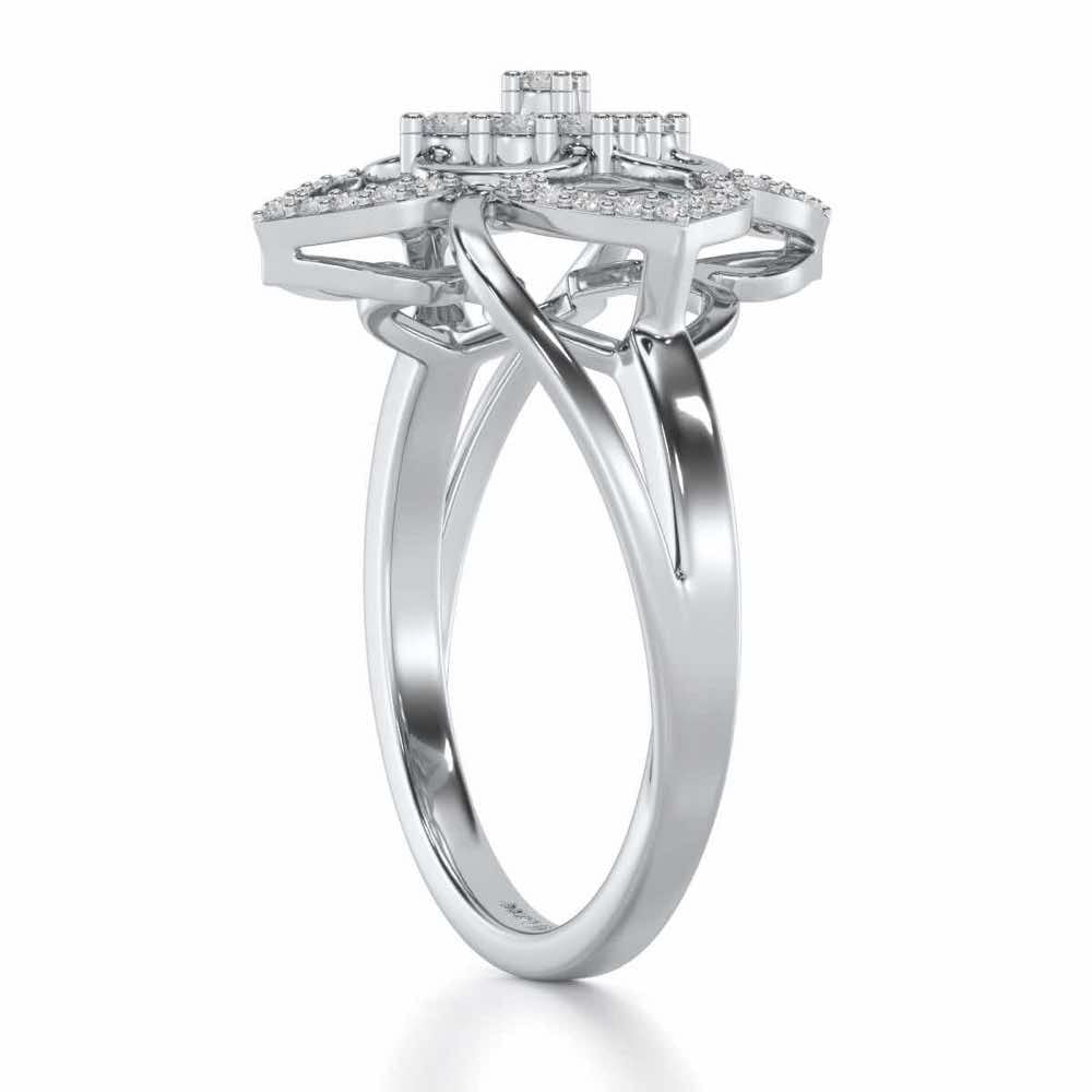 Chanting Shine Silver Ring - White Gold - Image 3