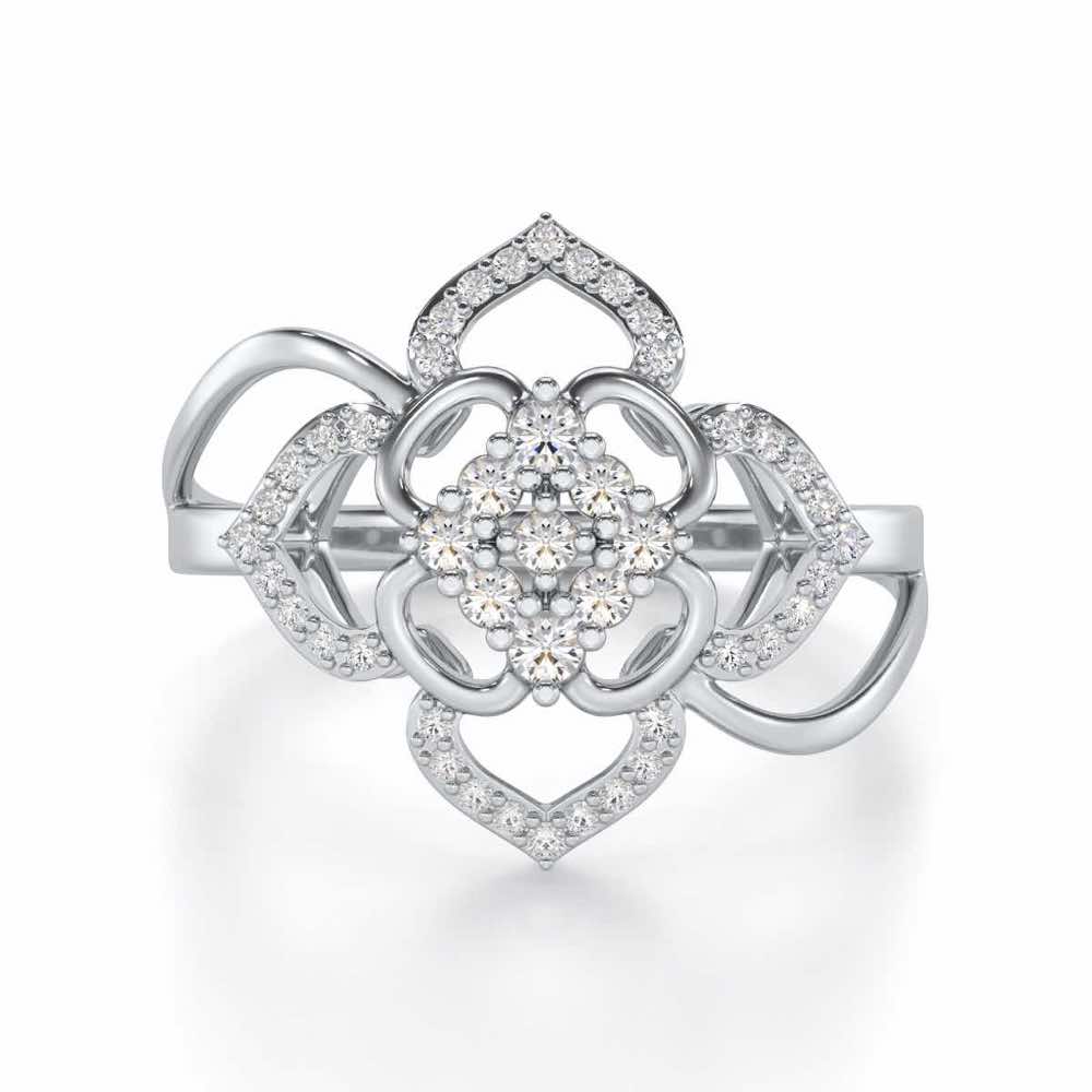 Chanting Shine Silver Ring - White Gold - Image 4