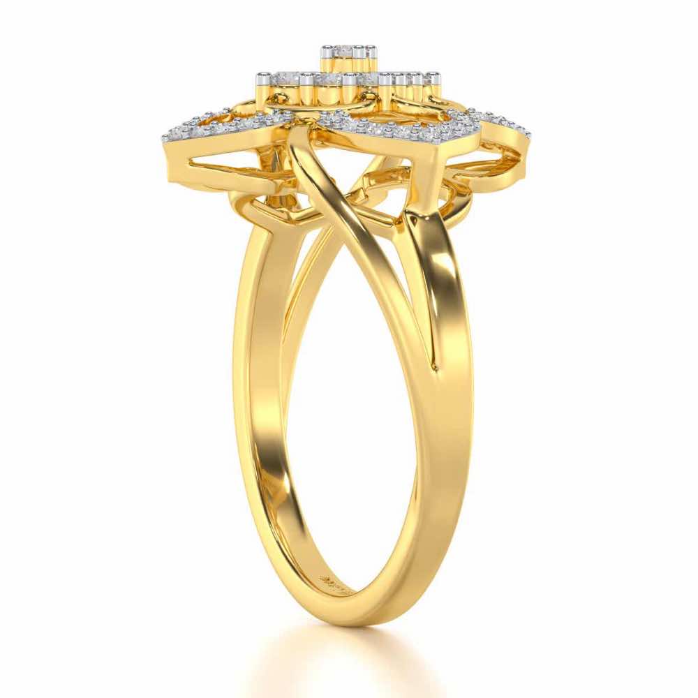 Chanting Shine Silver Ring - Yellow Gold - Image 3