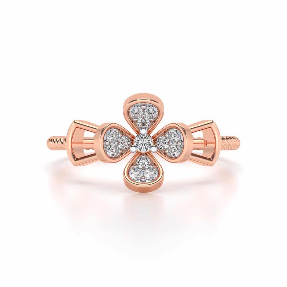 Charita Silver Ring - Rose Gold - Image 4