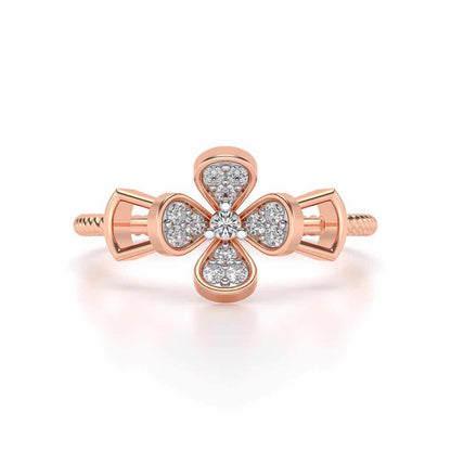 Charita Silver Ring - Rose Gold - Image 4