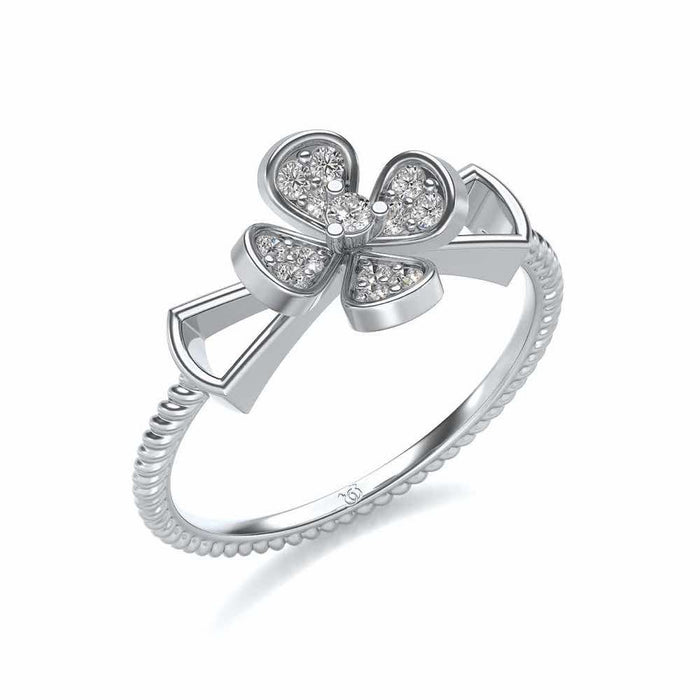 Charita Silver Ring - White Gold - Image 1