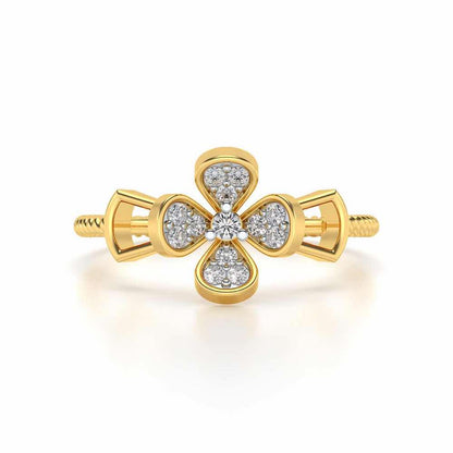 Charita Silver Ring - Yellow Gold - Image 4