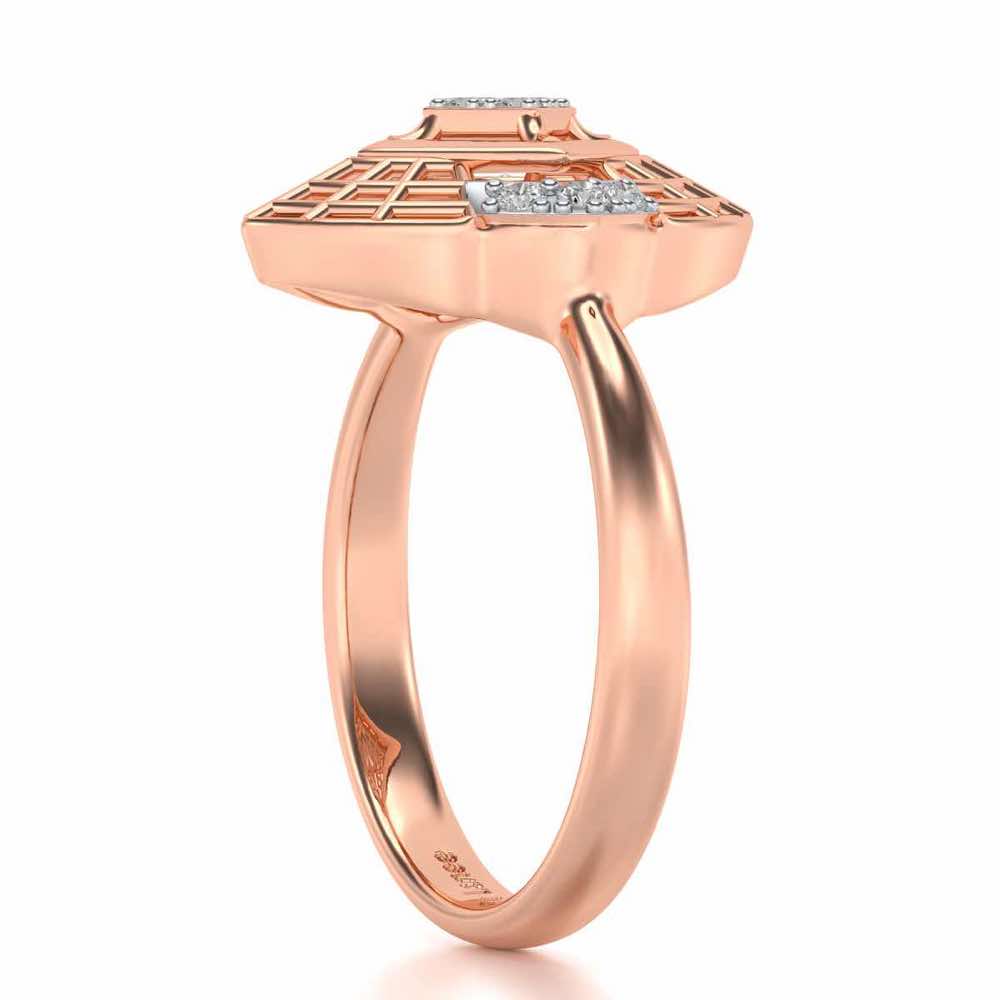 Charm Mesh Silver Ring - Rose Gold - Image 3