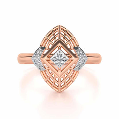 Charm Mesh Silver Ring - Rose Gold - Image 4