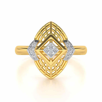 Charm Mesh Silver Ring - Yellow Gold - Image 4