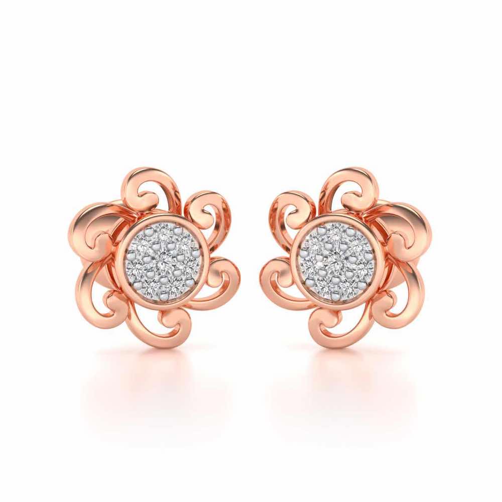 Charme Silver Studs - Rose Gold - Image 1