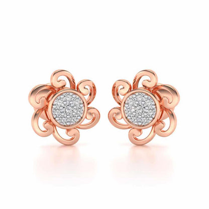 Charme Silver Studs - Rose Gold - Image 1