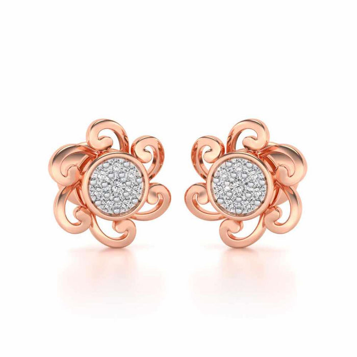 Charme Silver Studs - Rose Gold - Image 1