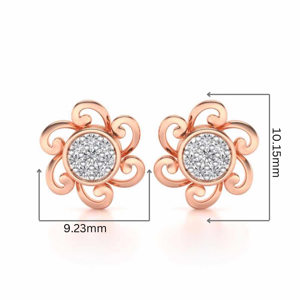 Charme Silver Studs - Rose Gold - Image 2