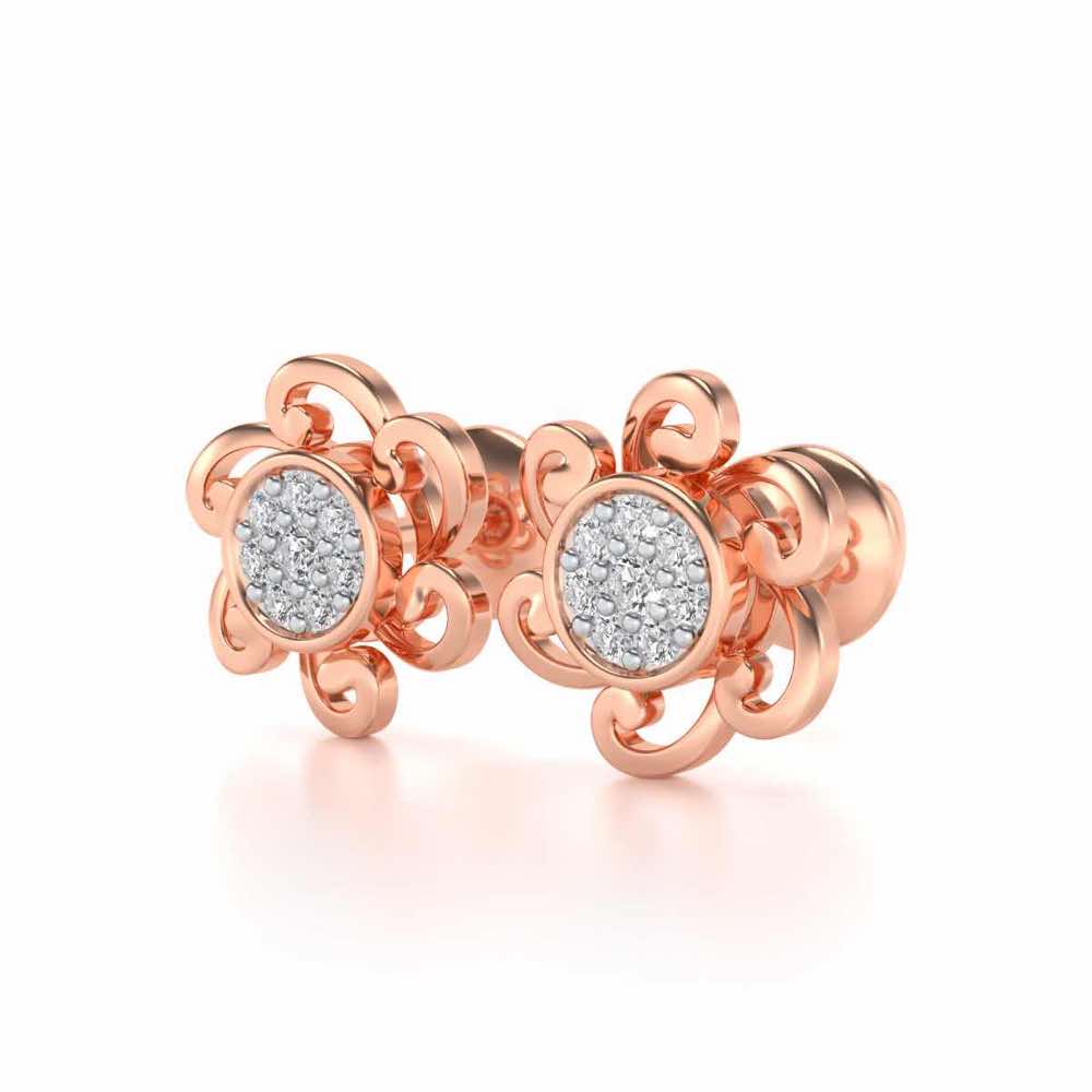 Charme Silver Studs - Rose Gold - Image 3