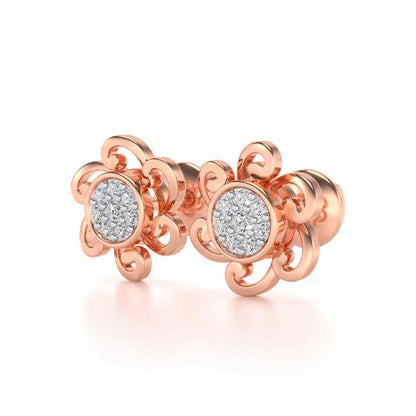 Charme Silver Studs - Rose Gold - Image 3
